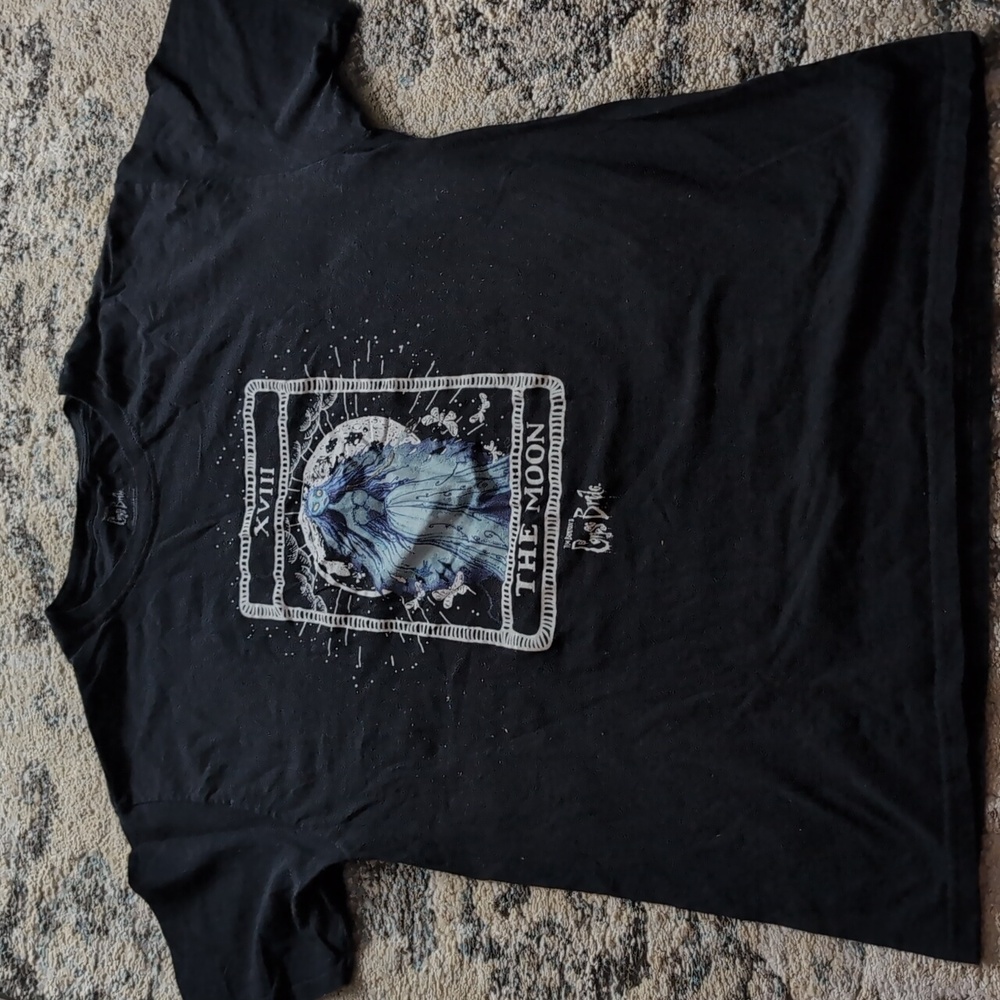 Tim Burton Corpse Bride Emily The Moon Graphic T-Shirt Top Womens Juniors Large
